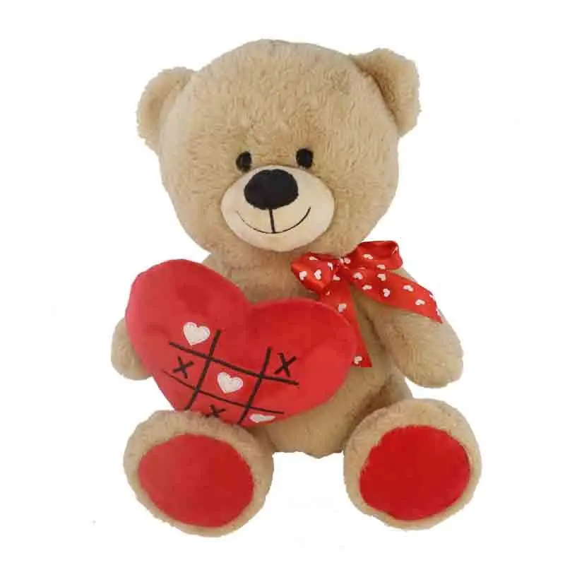 orsetto in peluche con cuore rosso tris  30 cm  93895