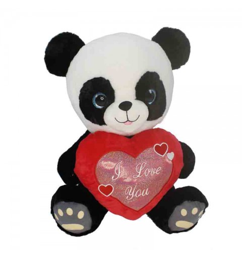 panda in peluche con cuore rosso i love you 55 cm 92744