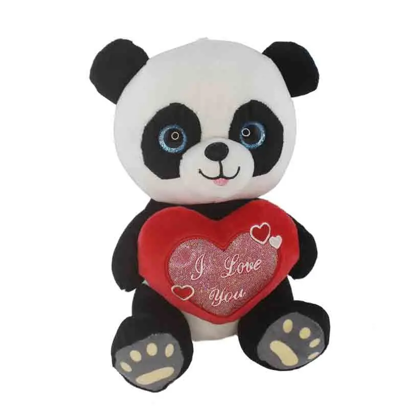 panda peluche con cuore 92720 22 cm