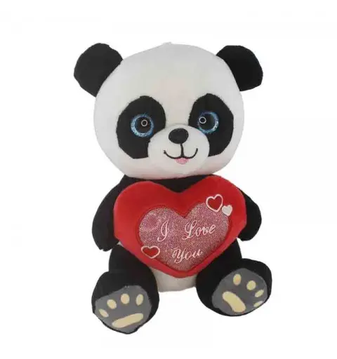 panda peluche con cuore 92720 22 cm