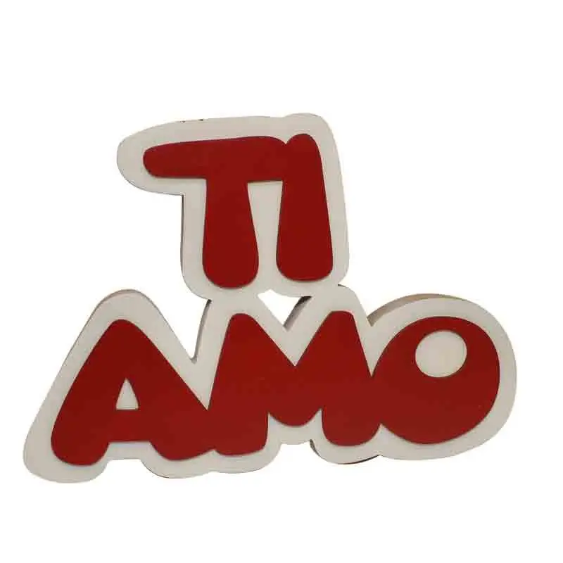 scritta decorativa in legno ti amo 23 x 16 cm 68799