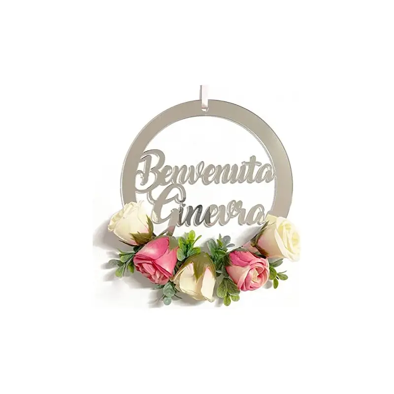 FUORIPORTA BENVENUTO IN PLEXIGLASS ORO 30 CM PERSONALIZZABILE