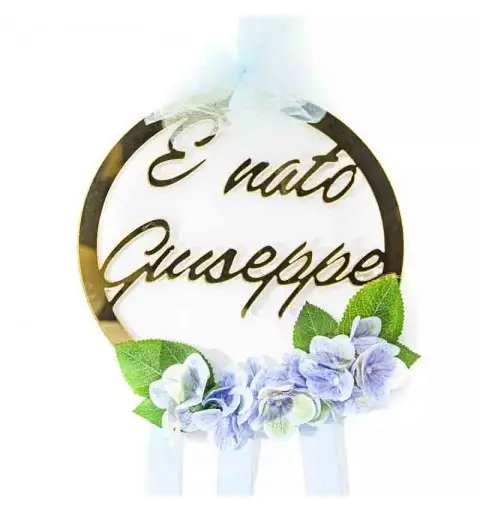 FUORIPORTA BENVENUTO IN PLEXIGLASS ORO 30 CM PERSONALIZZABILE