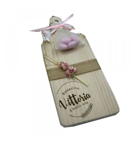Tagliere legno naturale inciso idea regalo / bomboniera personalizzabile 34x17cm