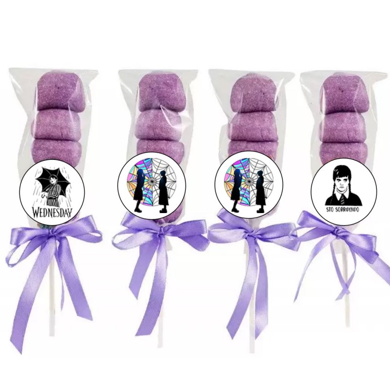 Spiedini di Marshmallow Mercoledì addams - 24pz