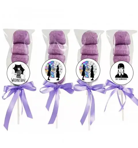 Spiedini di Marshmallow Mercoledì addams - 24pz