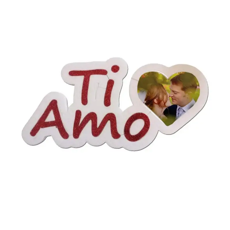 Scritta in polistirolo Ti Amo Personalizzabile con foto su Cuore in plexiglass