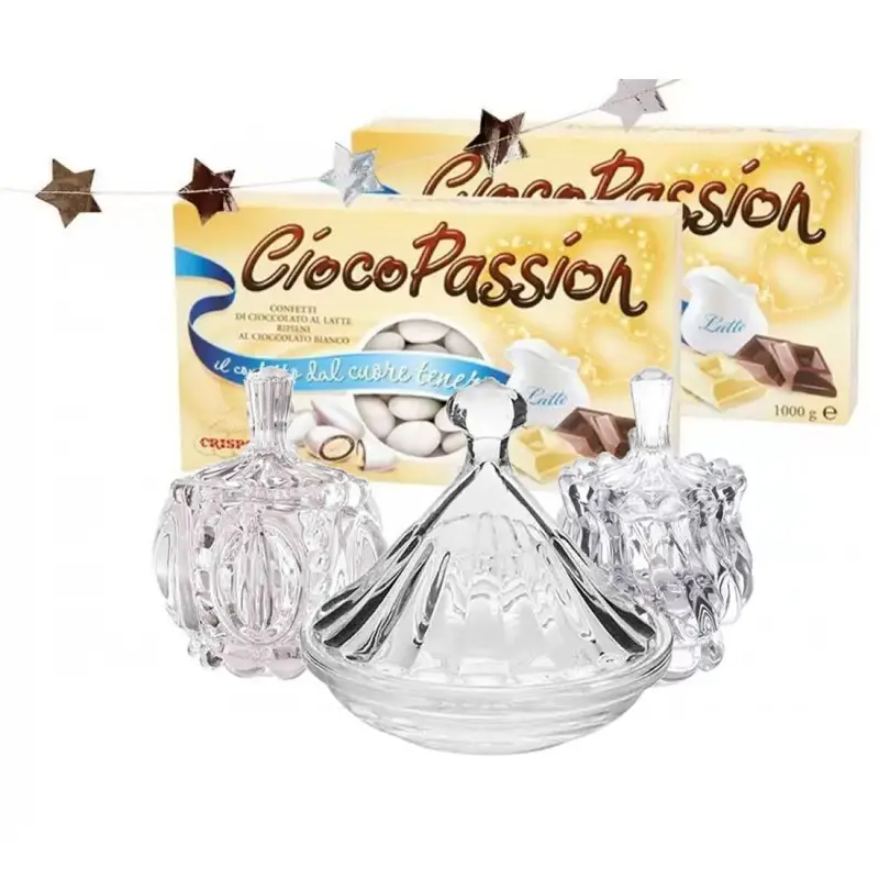 CONFETTATA BIANCA CON CRISPO E CONTENITORI DI VETRO