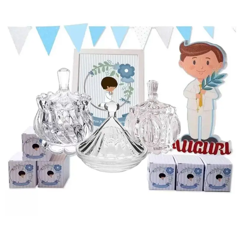 SWEET TABLE PRIMA COMUNIONE CELESTE - CON BIMBO IN POLISTIROLO