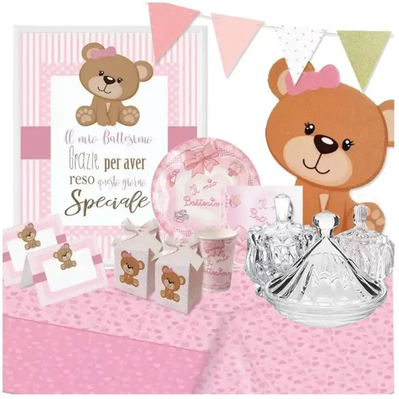 SWEET TABLE BATTESIMO TEMA ORSETTA CON KIT TAVOLA