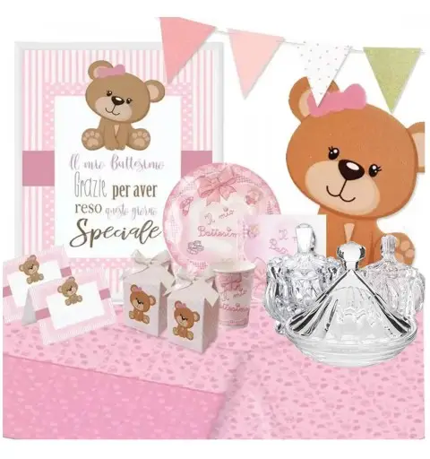 SWEET TABLE BATTESIMO TEMA ORSETTA CON KIT TAVOLA