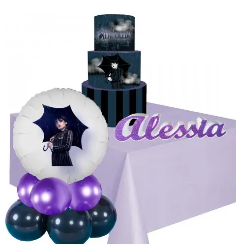 Mercoledì Addams allestimento party table