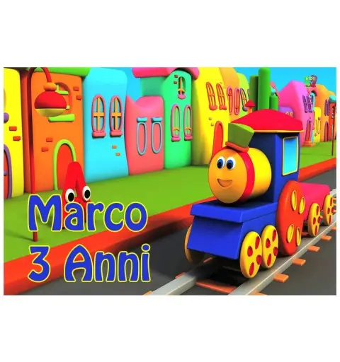 Cialda Rettangolare Bob il Treno Personalizzabile