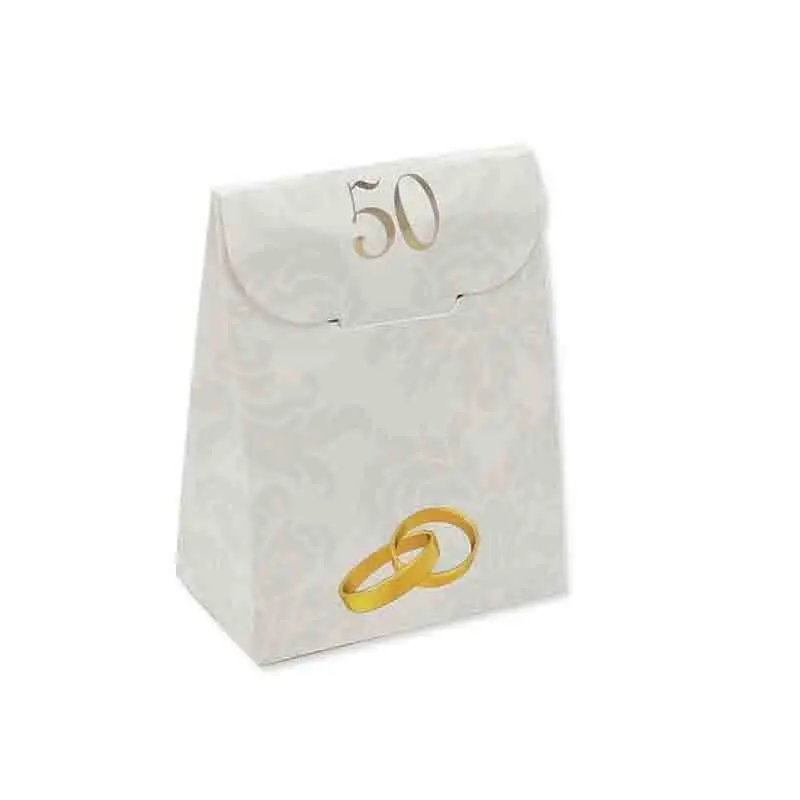 25 Scatoline portaconfetti Sacchetto in carta 6 x 8 x 3,5 cm 50° Anniversario 81697