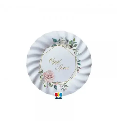 8 Piatti Ø 20 cm Sposi Floral Geometric74982