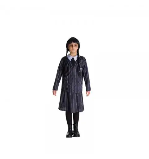 costume carnevale mercoledì addams divisa School Girl Horror 10/11 anni tg. S 1956