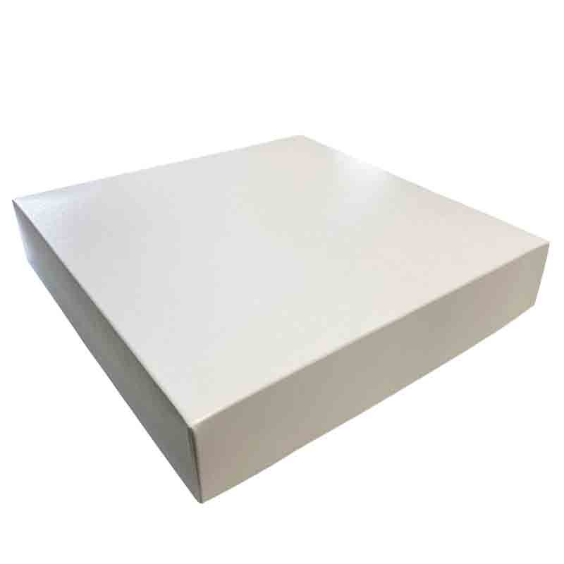 scatola bianca con coperchio 27 x 27 x 5 cm