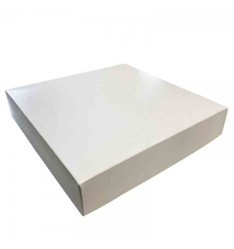 scatola bianca con coperchio 27 x 27 x 5 cm