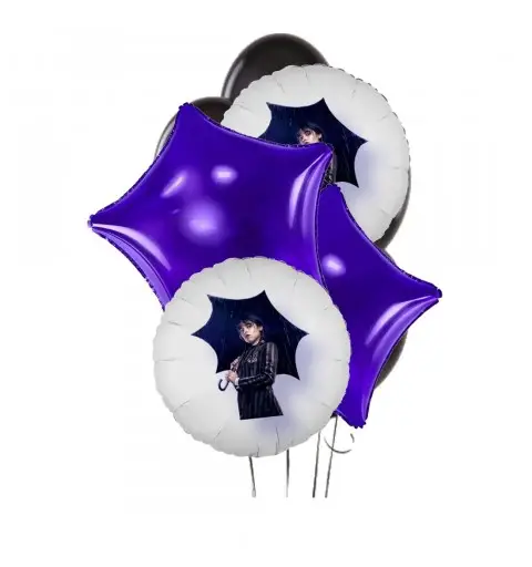 Bouquet di Palloncini Mercoledì Addams - kit n 9