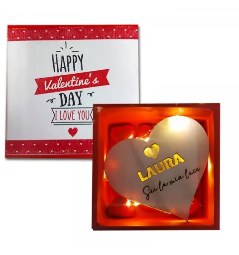 Cuore di Legno Luminoso Personalizzabile