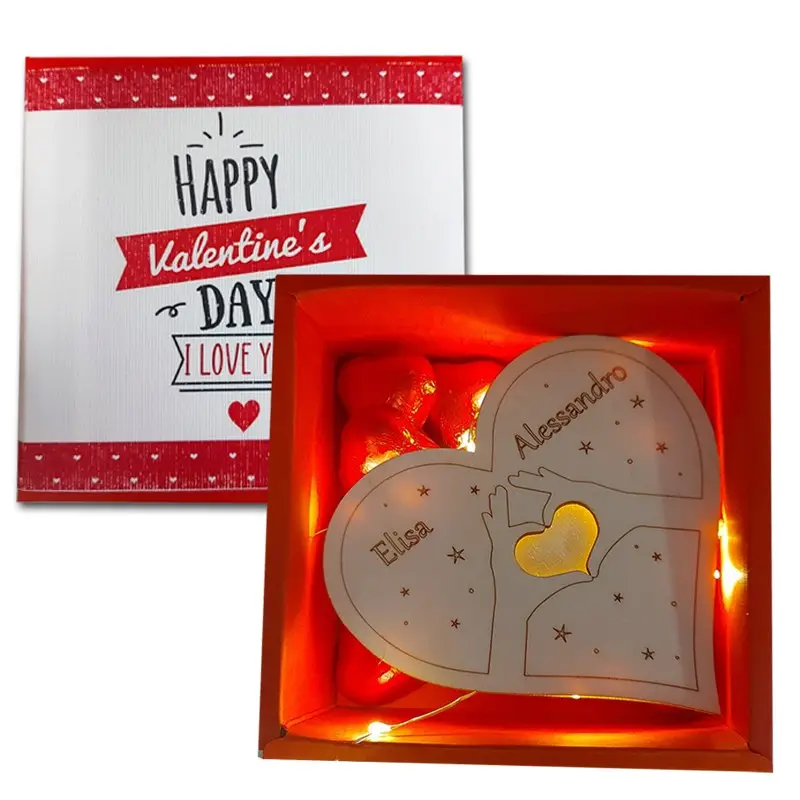 Cuore di Legno Luminoso personalizzabile con nomi