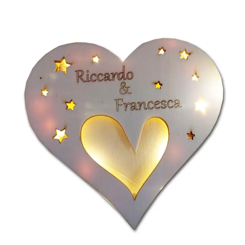Cuore di Legno Luminoso regalo San Valentino