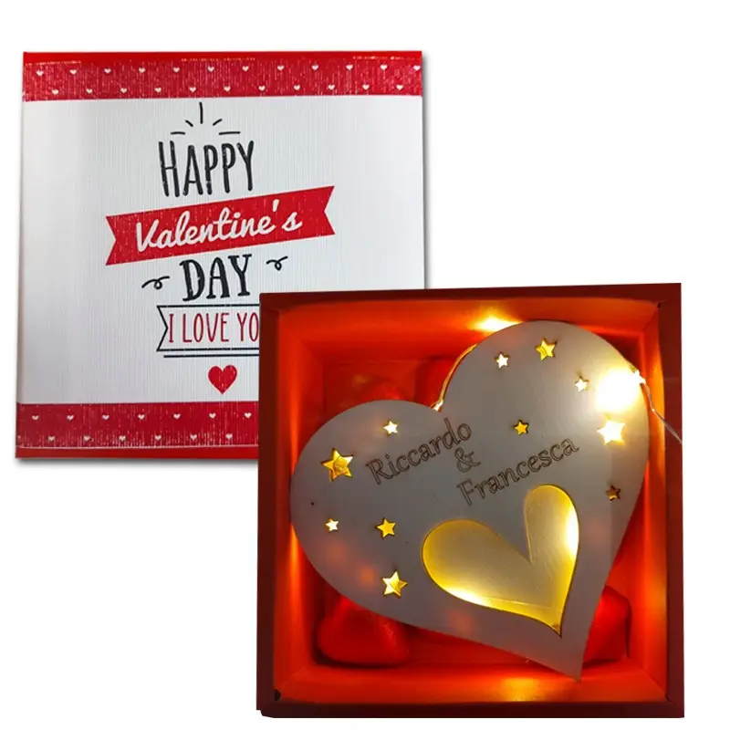Cuore di Legno Luminoso regalo San Valentino