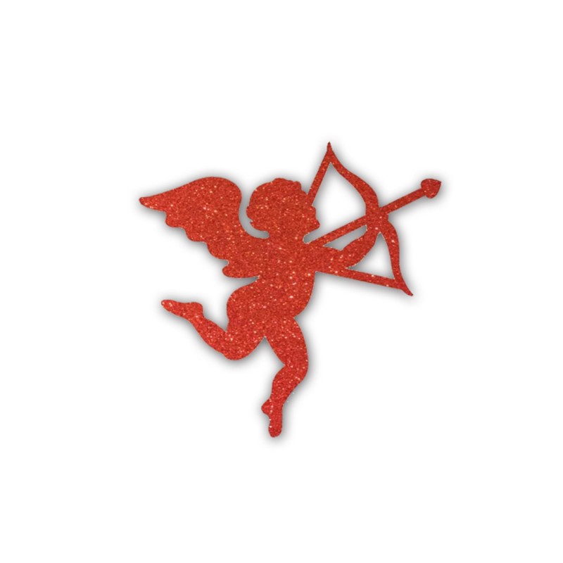 Cupido in polistirolo glitterato rosso - 1pz