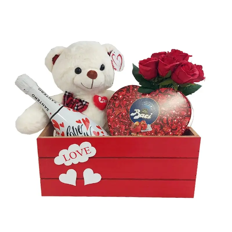 Set regalo San Valentino con baci peluche orsetto e Santero