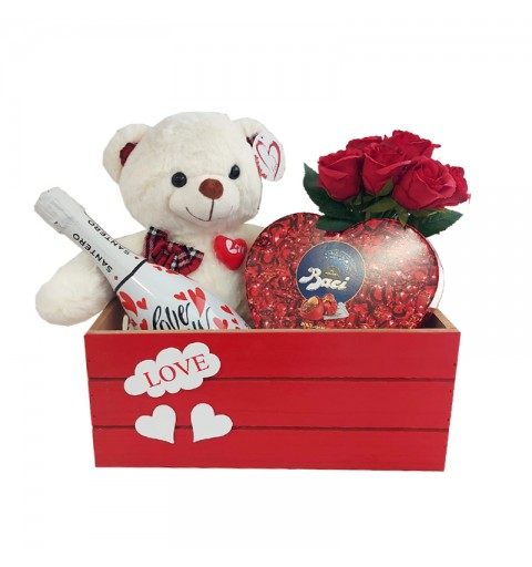 Set regalo San Valentino con baci peluche orsetto e Santero