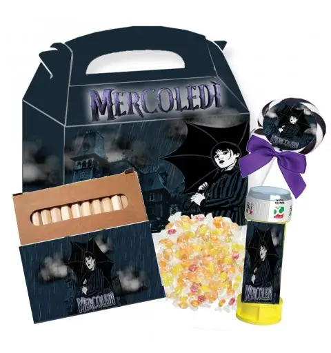 Box scatola Mercoledì Addams con gadget - 6 pz