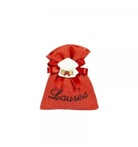 10 sacchetti ricamati laurea A2808 10 x 13 cm ( decorazione esclusa)