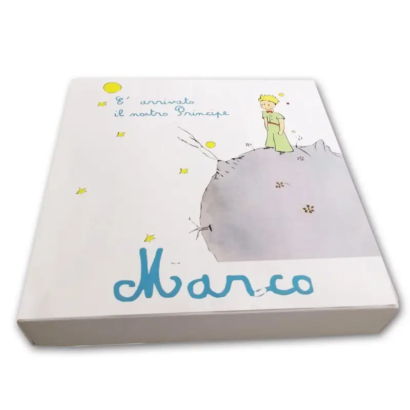 Set scatoline portaconfetti cubetto 20pz con Scatola Box Piccolo Principe - Personalizzabile