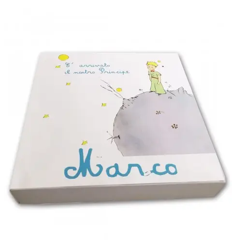Set scatoline portaconfetti cubetto 20pz con Scatola Box Piccolo Principe - Personalizzabile