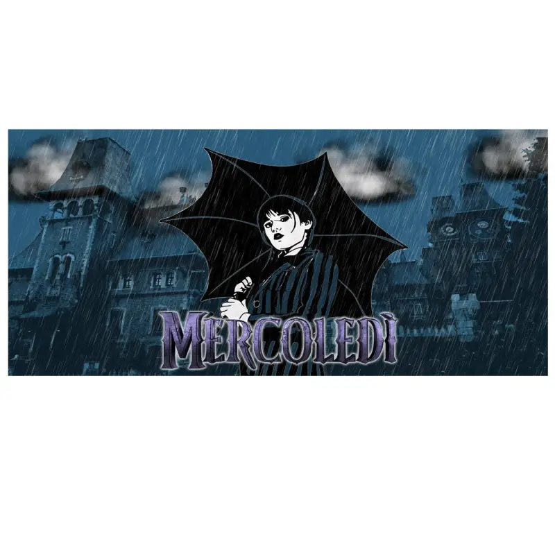 Banner Mercoledì Addams Striscione in Cartoncino per feste