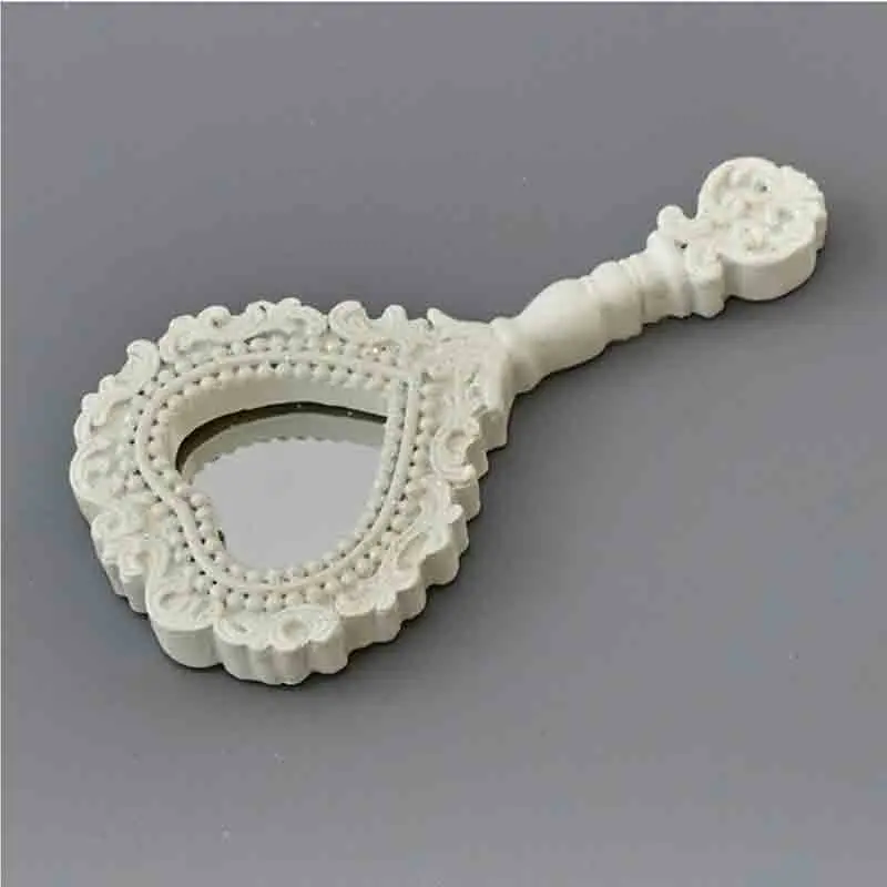 1 specchio cuore bianco con glitter 10 cm 1240182