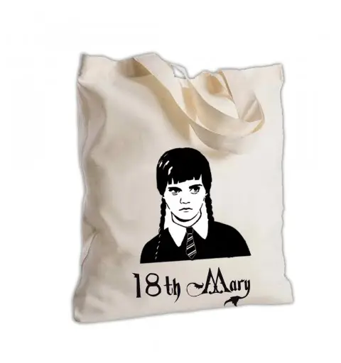 Borsa Shopper in Tessuto Mercoledì addams Personalizzabile 2pz
