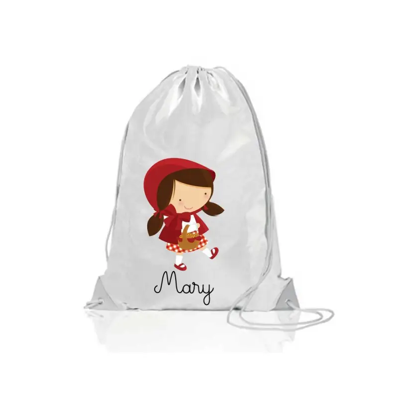Sacca Zaino in Nylon Cappuccetto Rosso Personalizzabile - 5pz