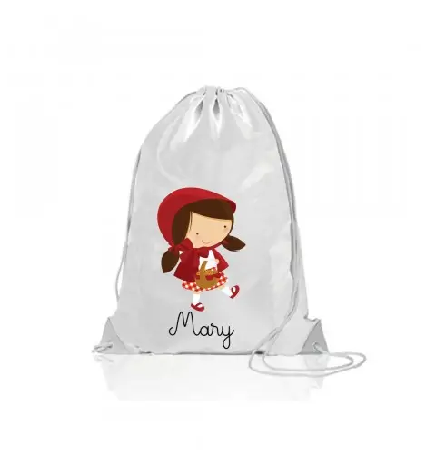 Sacca Zaino in Nylon Cappuccetto Rosso Personalizzabile - 5pz
