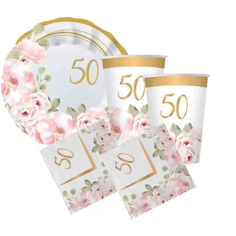 KIT 80 PERSONE COORDINATO 50 ANNI MATRIMONIO