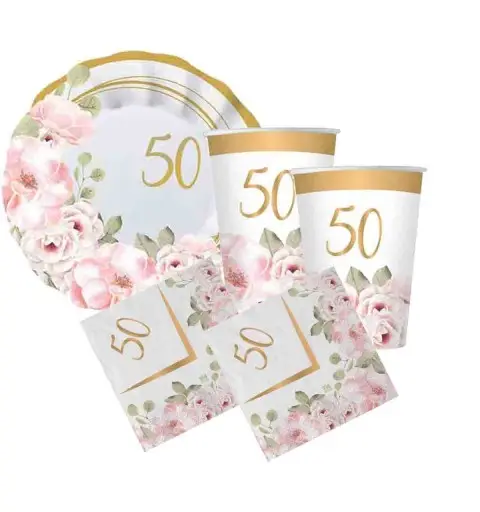 KIT 80 PERSONE COORDINATO 50 ANNI MATRIMONIO