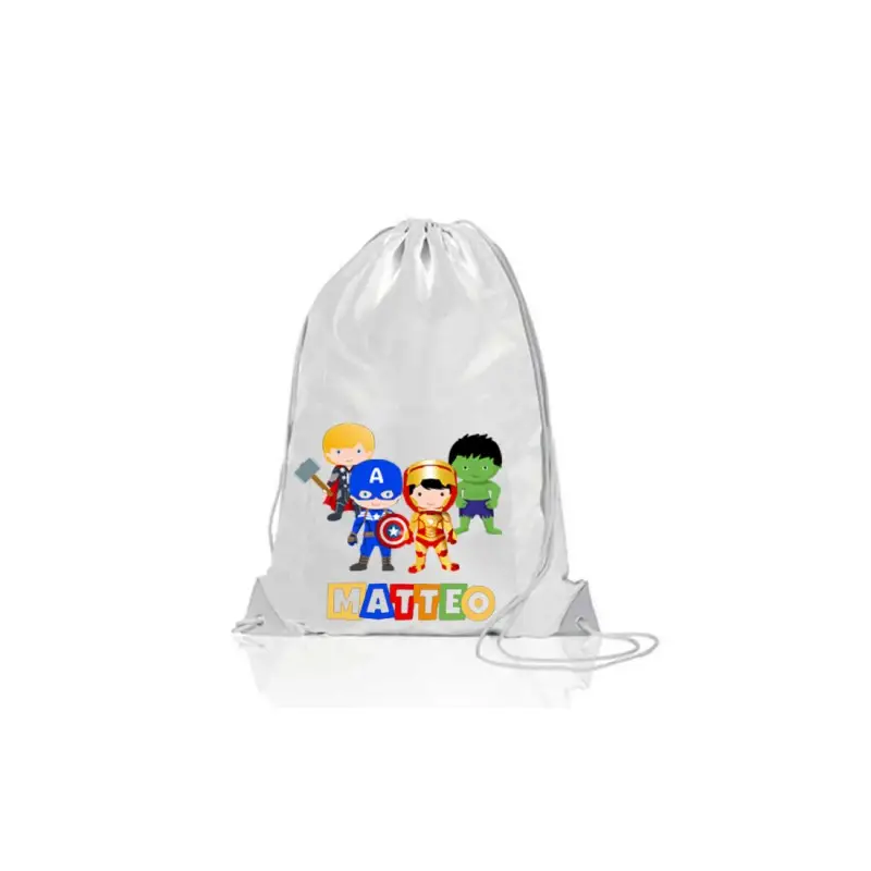 Sacca Zaino in Nylon Avengers - Super Eroi Personalizzabile - 5pz