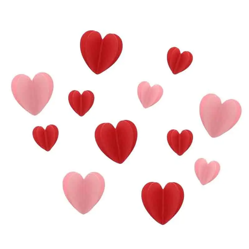 12 Adesivi 3D L\'amore è nell\'aria cuori mix RV NSLO