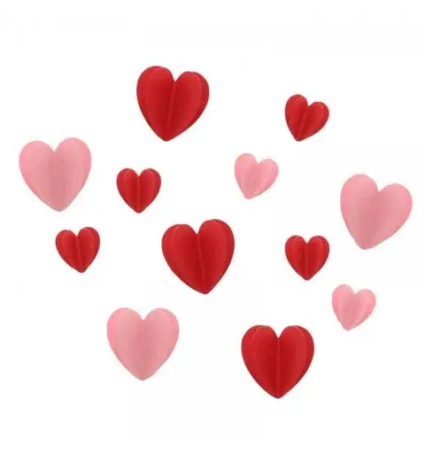 12 Adesivi 3D L\'amore è nell\'aria cuori mix RV NSLO