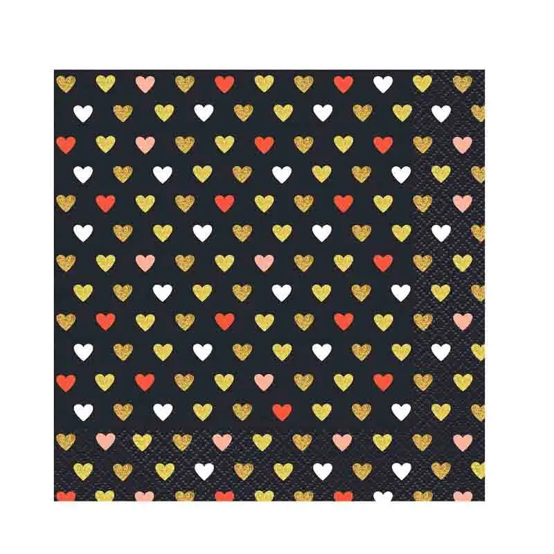 20 Tovaglioli di carta collezione XOXO nero 33x33 cm PG-SXK2