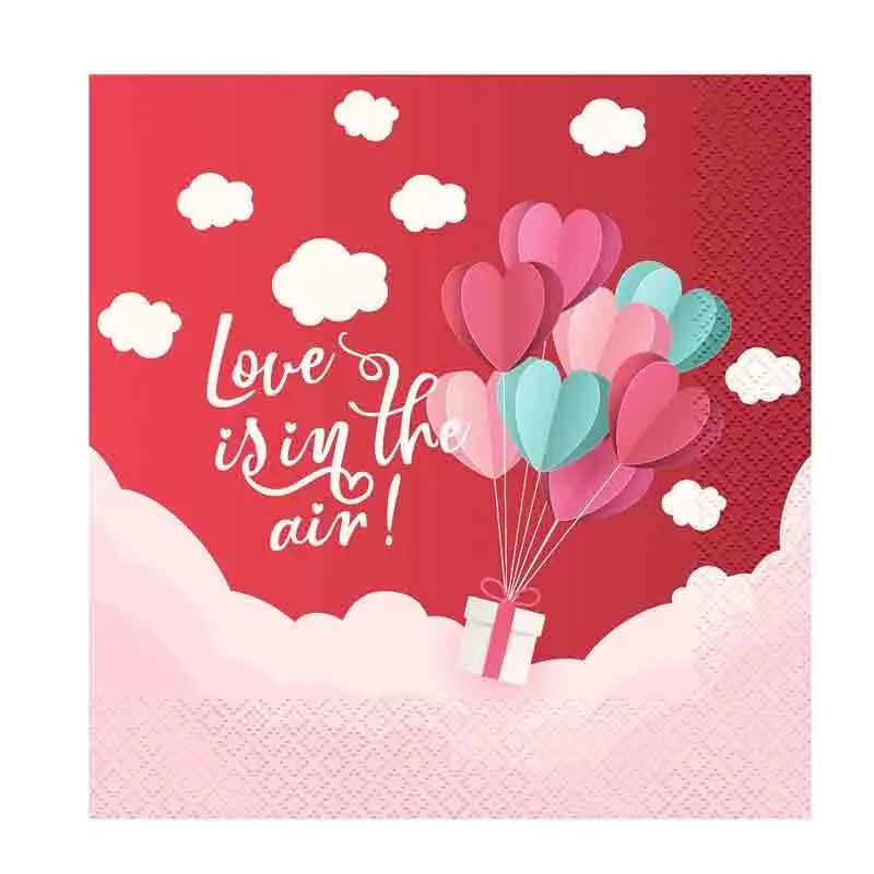 20 Tovaglioli di carta Love Is In The Air rosso 33x33 cm PG-SLC2