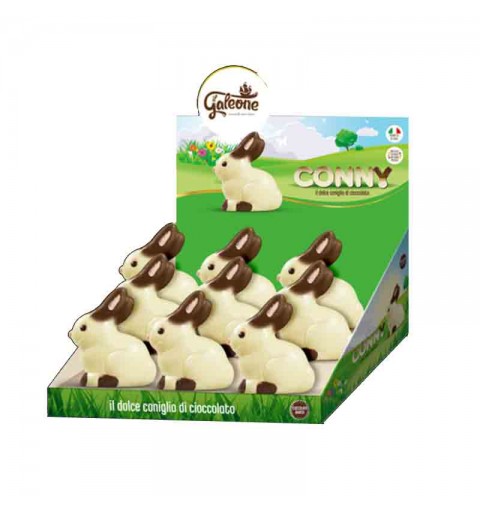 box 10 pz. dolce coniglio di cioccolato bianco decorato a mano 120 g