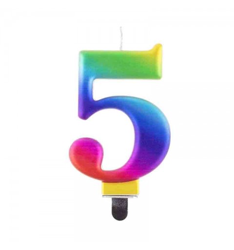 Candela numero 5 Galaxy 8,0 cm multicolor PF-SCG5