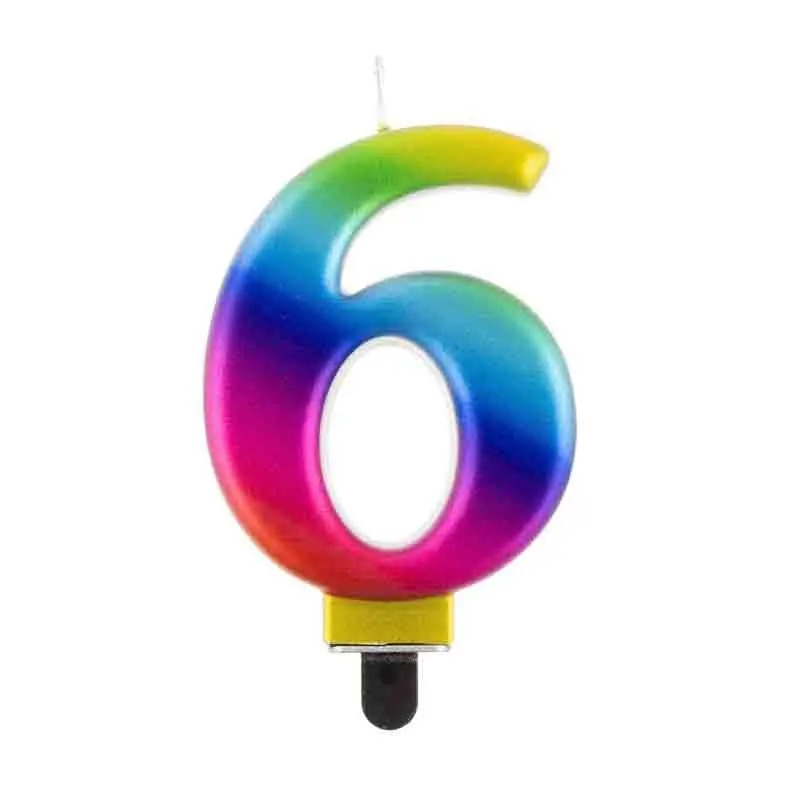 Candela numero 6 Galaxy 8,0 cm multicolor PF-SCG6
