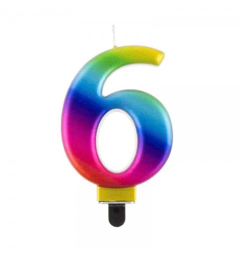 Candela numero 6 Galaxy 8,0 cm multicolor PF-SCG6